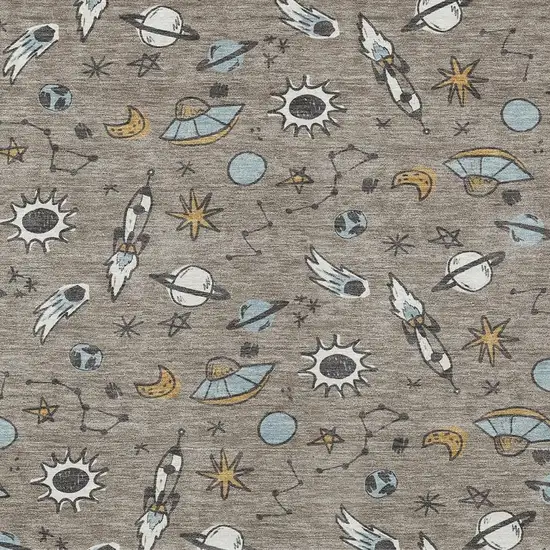 Taupe And Gray Animal Print Washable Indoor Outdoor Area Rug Photo 2