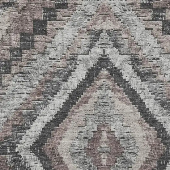 Taupe And Gray Aztec Washable Indoor Outdoor Area Rug Photo 3