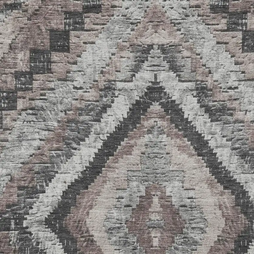 Taupe And Gray Aztec Washable Indoor Outdoor Area Rug Photo 3