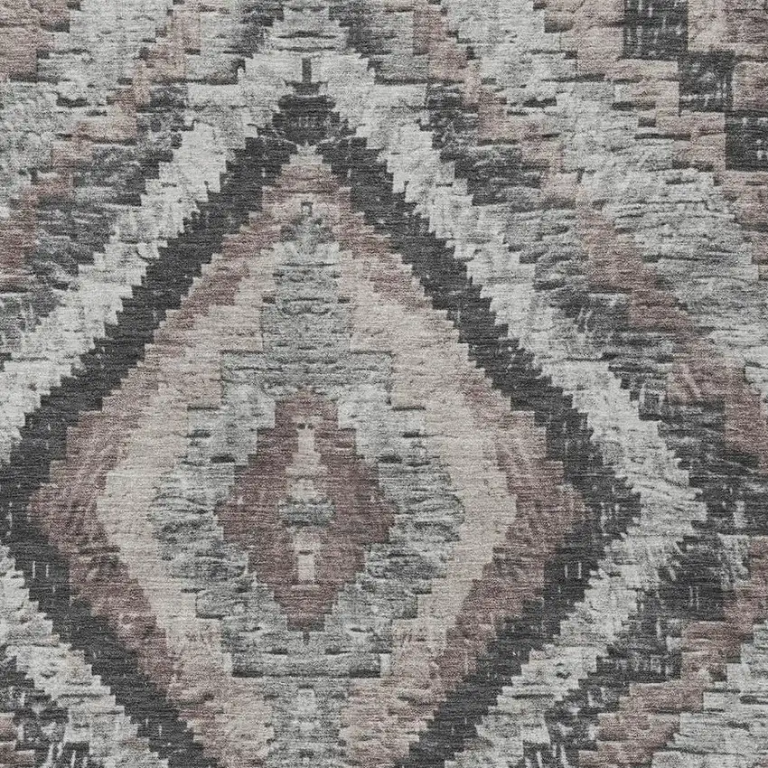 Taupe And Gray Aztec Washable Indoor Outdoor Area Rug Photo 4