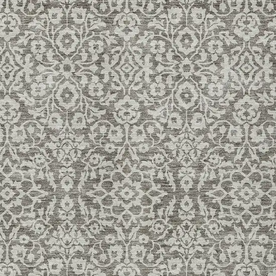 Taupe And Gray Damask Washable Indoor Outdoor Area Rug Photo 6