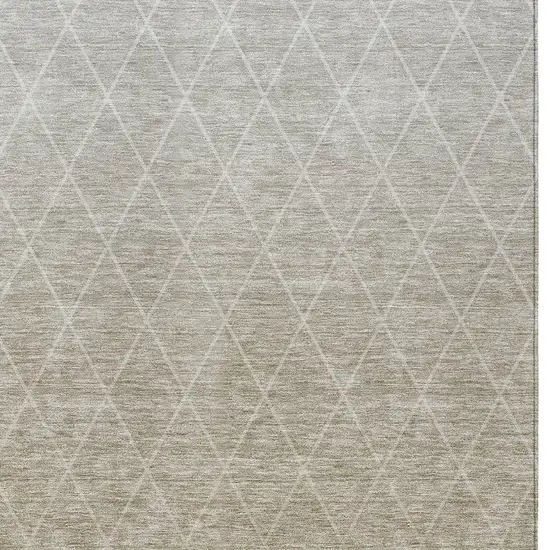 Taupe And Gray Geometric Washable Indoor Outdoor Area Rug Photo 7