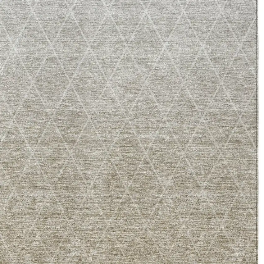 Taupe And Gray Geometric Washable Indoor Outdoor Area Rug Photo 7