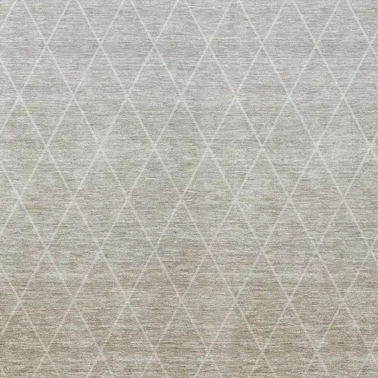Taupe And Gray Geometric Washable Indoor Outdoor Area Rug Photo 8