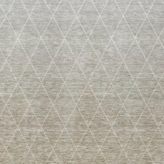 Taupe And Gray Geometric Washable Indoor Outdoor Area Rug Photo 9