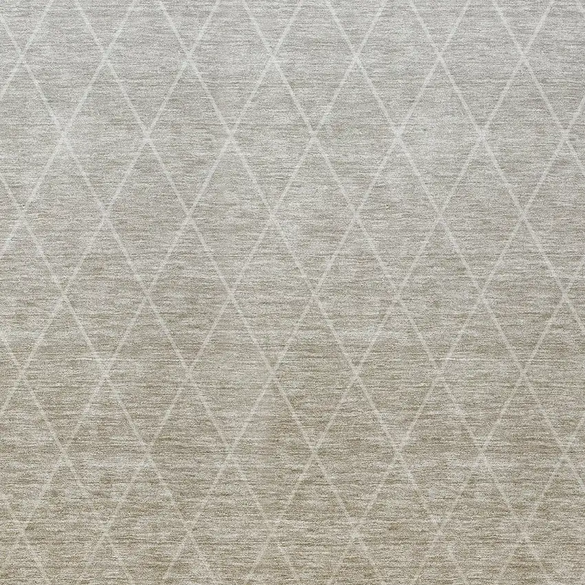 Taupe And Gray Geometric Washable Indoor Outdoor Area Rug Photo 9
