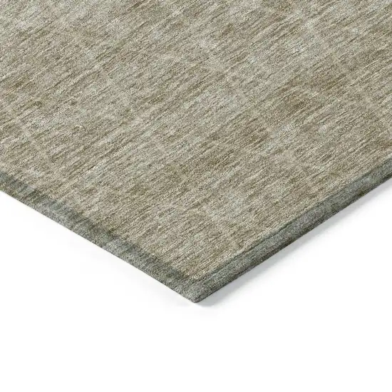 Taupe And Gray Geometric Washable Indoor Outdoor Area Rug Photo 5