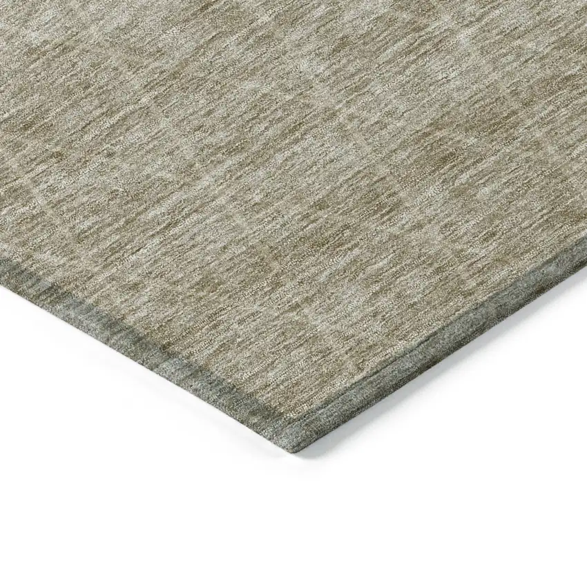 Taupe And Gray Geometric Washable Indoor Outdoor Area Rug Photo 5