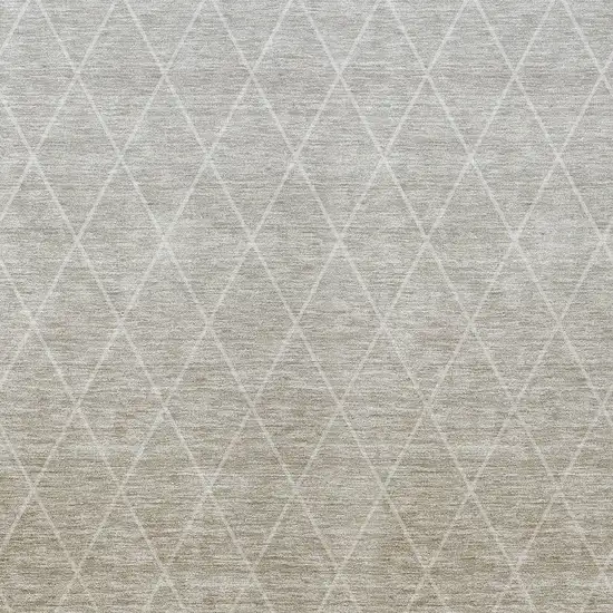 Taupe And Gray Geometric Washable Indoor Outdoor Area Rug Photo 6
