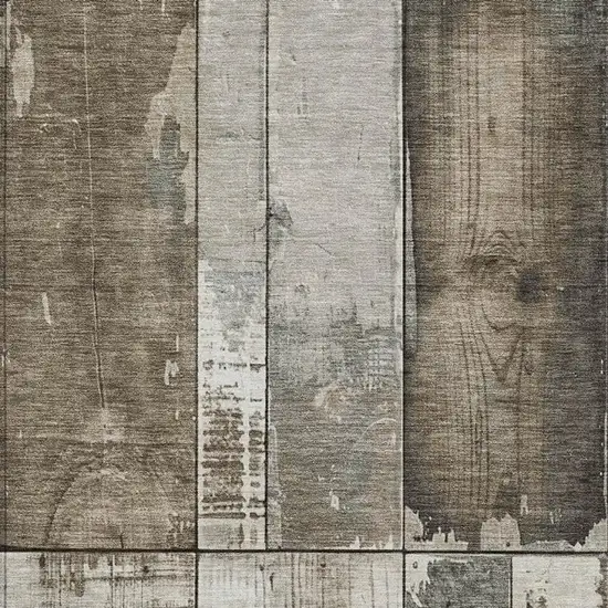 Taupe And Gray Geometric Washable Indoor Outdoor Area Rug Photo 3