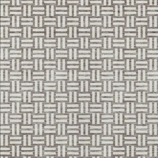Taupe And Gray Geometric Washable Indoor Outdoor Area Rug Photo 6
