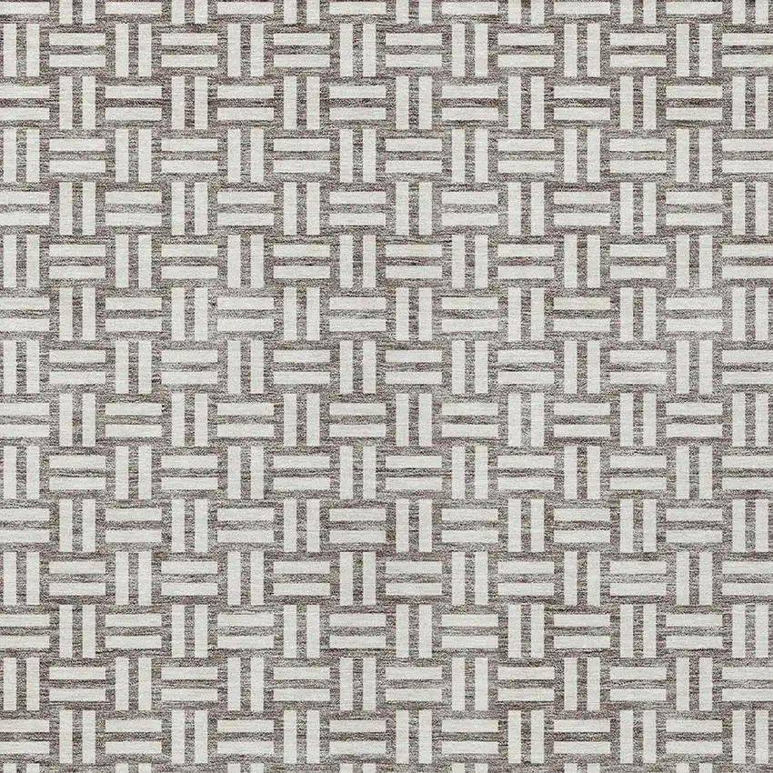 Taupe And Gray Geometric Washable Indoor Outdoor Area Rug Photo 6