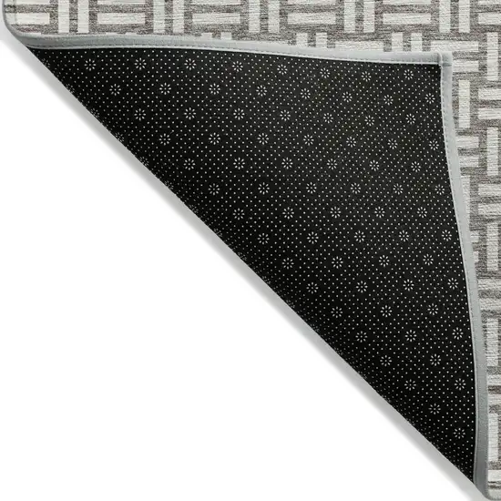 Taupe And Gray Geometric Washable Indoor Outdoor Area Rug Photo 5