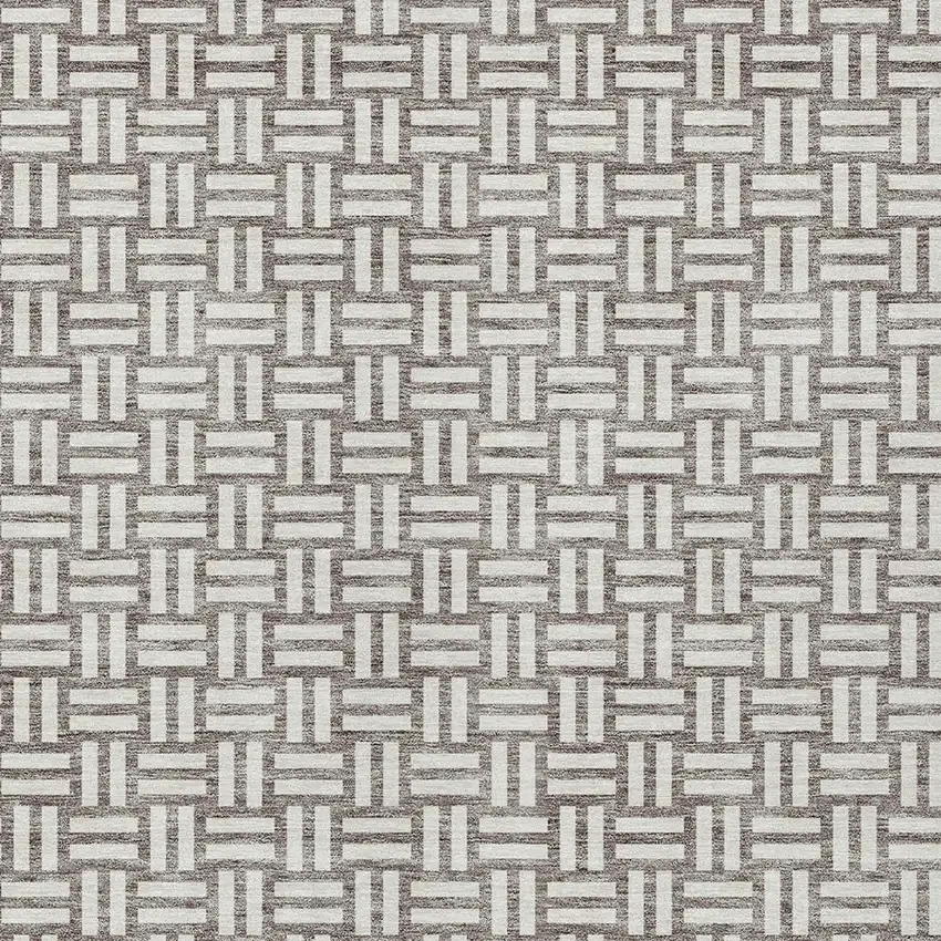 Taupe And Gray Geometric Washable Indoor Outdoor Area Rug Photo 6