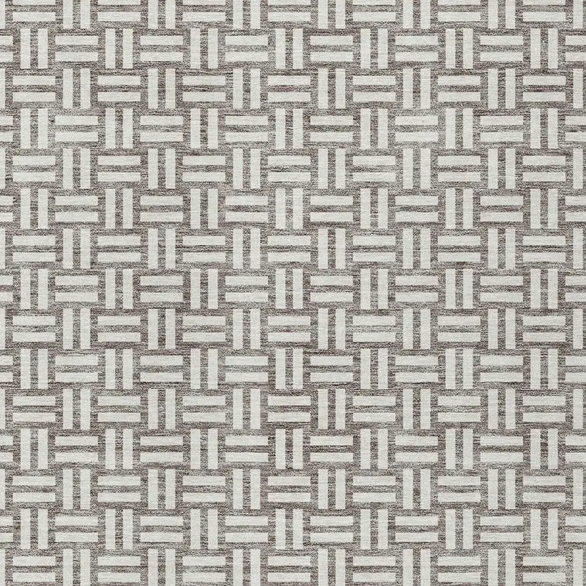 Taupe And Gray Geometric Washable Indoor Outdoor Area Rug Photo 6