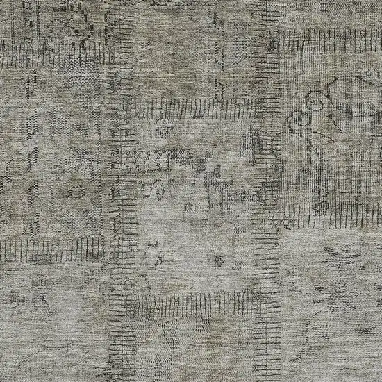 Taupe And Gray Patchwork Washable Area Rug With UV Protection Photo 4