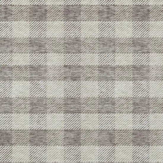 Taupe And Gray Plaid Washable Indoor Outdoor Area Rug Photo 6