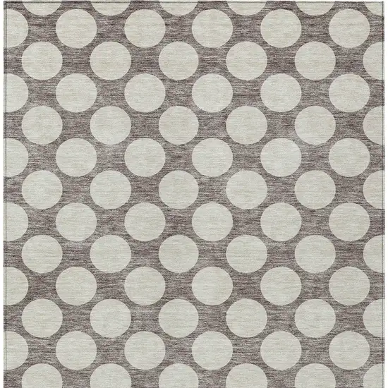 Taupe And Gray Polka Dot Washable Indoor Outdoor Area Rug Photo 7