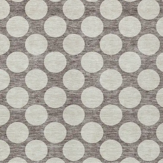 Taupe And Gray Polka Dot Washable Indoor Outdoor Area Rug Photo 6