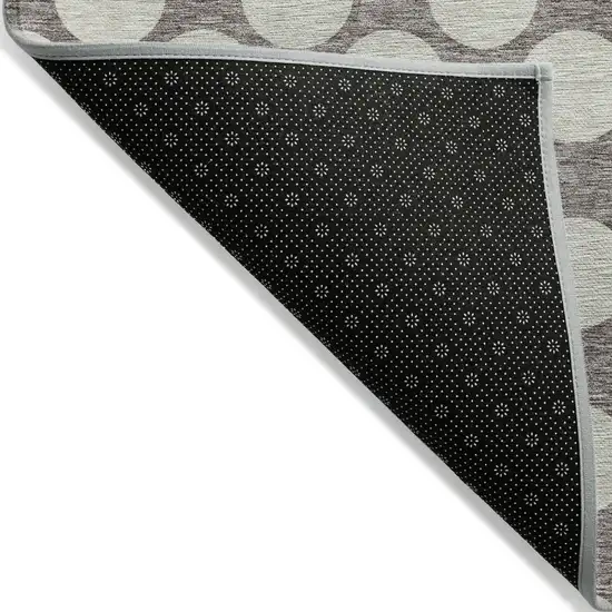Taupe And Gray Polka Dot Washable Indoor Outdoor Area Rug Photo 4