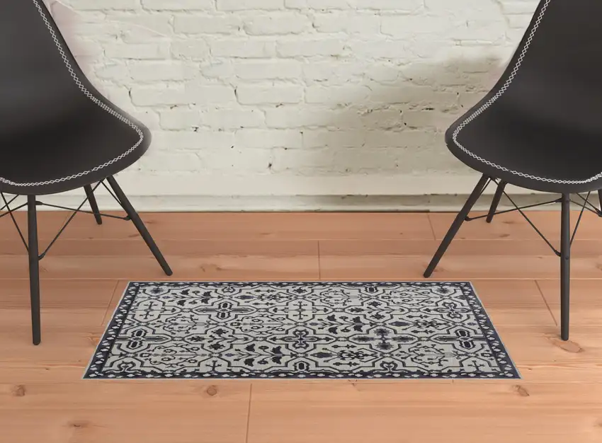 Taupe And Gray Wool Floral Tufted Handmade Stain Resistant Area Rug Photo 2