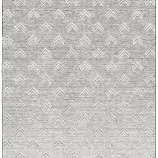 Taupe And Ivory Abstract Geometric Washable Area Rug With UV Protection Photo 3
