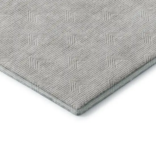 Taupe And Ivory Abstract Geometric Washable Area Rug With UV Protection Photo 7