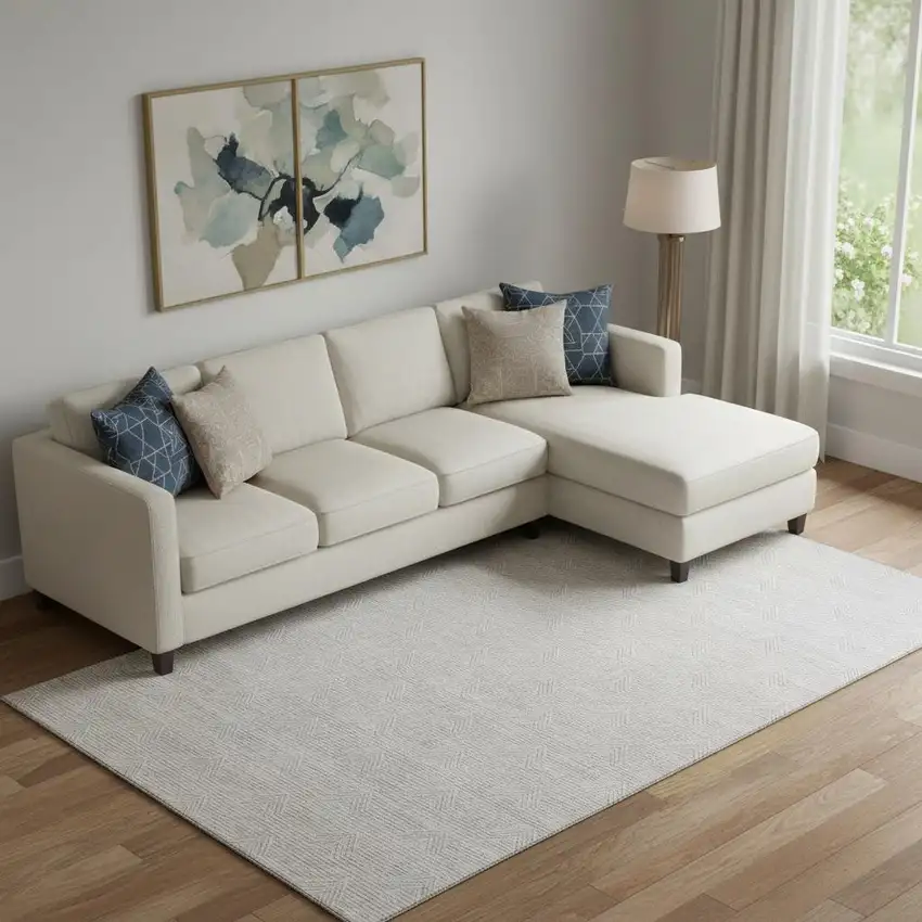 Taupe And Ivory Abstract Geometric Washable Area Rug With UV Protection Photo 1