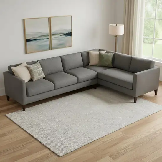 Taupe And Ivory Abstract Geometric Washable Area Rug With UV Protection Photo 1