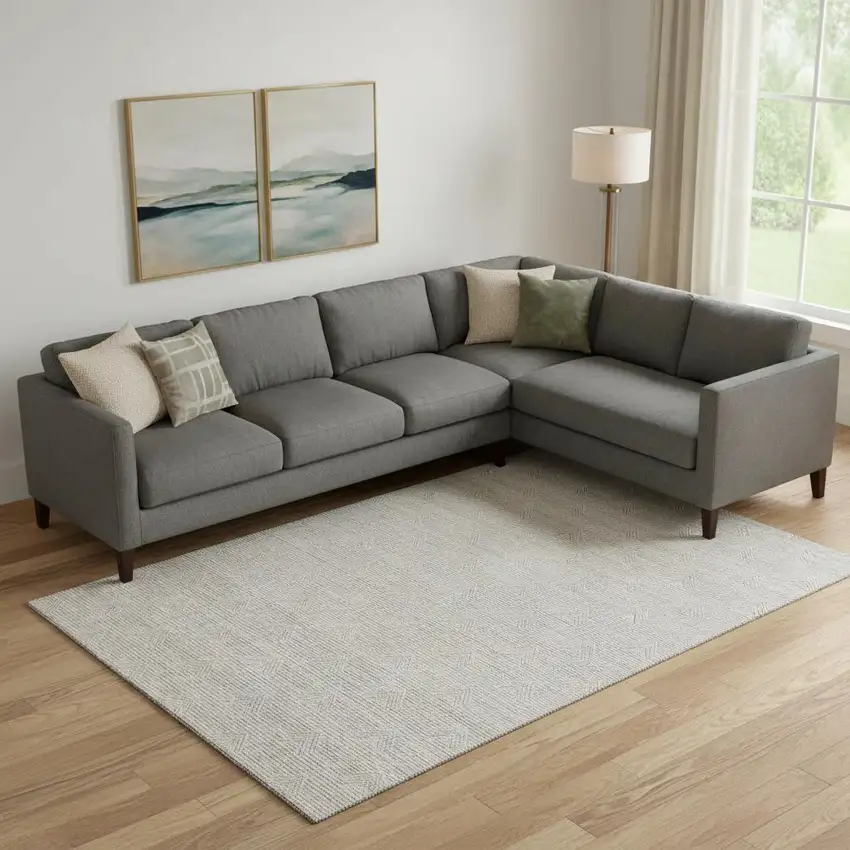 Taupe And Ivory Abstract Geometric Washable Area Rug With UV Protection Photo 1