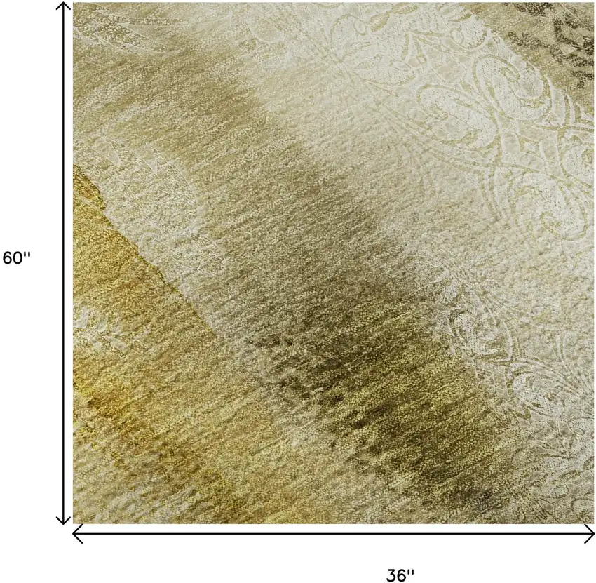 Taupe And Ivory Abstract Washable Area Rug With UV Protection Photo 8