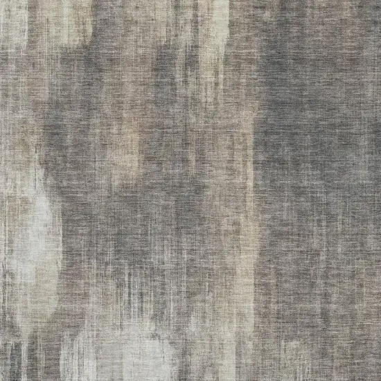Taupe And Ivory Abstract Washable Area Rug With UV Protection Photo 4