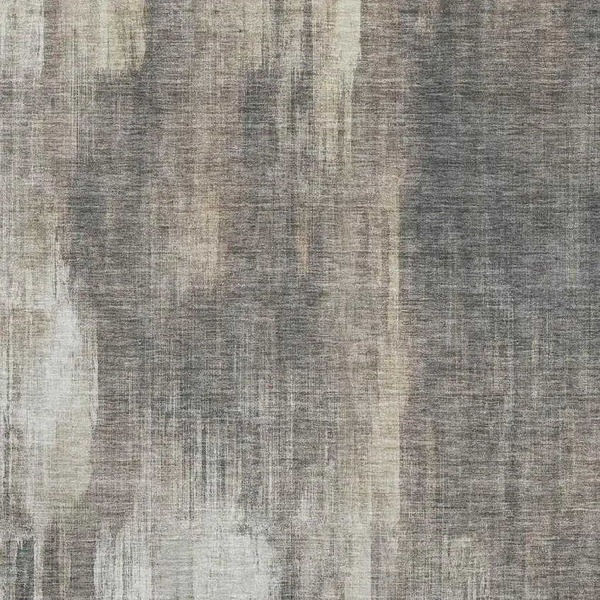 Taupe And Ivory Abstract Washable Area Rug With UV Protection Photo 4