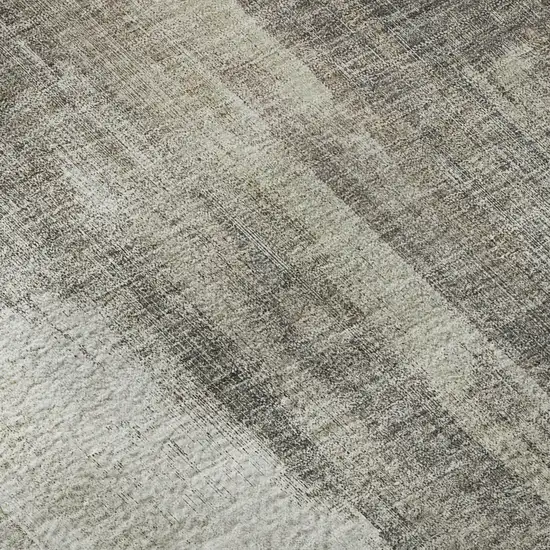 Taupe And Ivory Abstract Washable Area Rug With UV Protection Photo 9