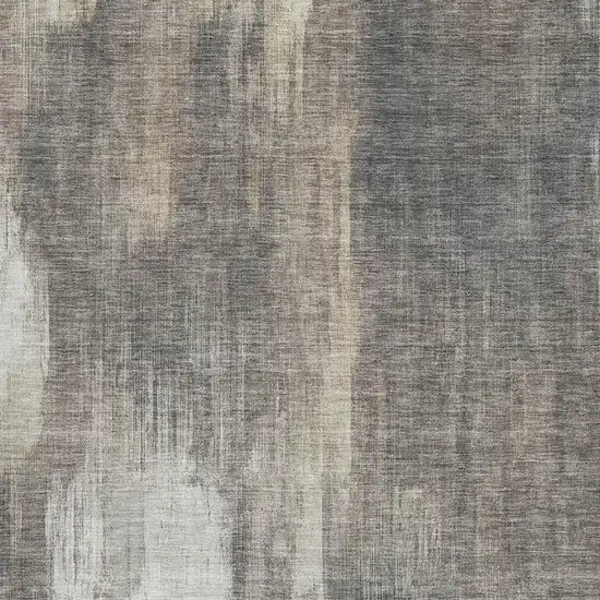 Taupe And Ivory Abstract Washable Area Rug With UV Protection Photo 3