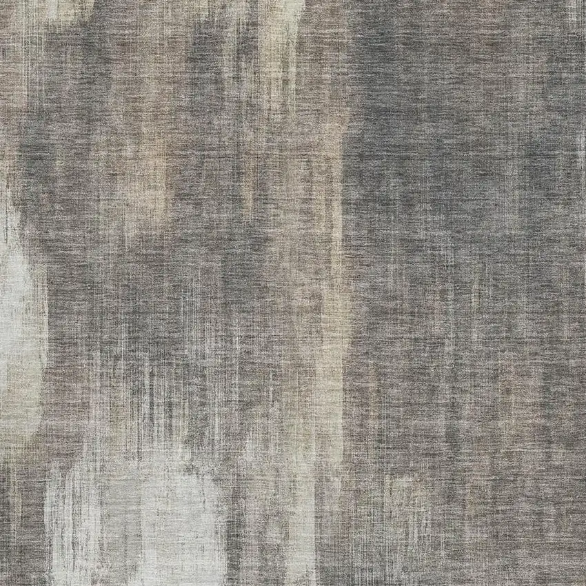 Taupe And Ivory Abstract Washable Area Rug With UV Protection Photo 3