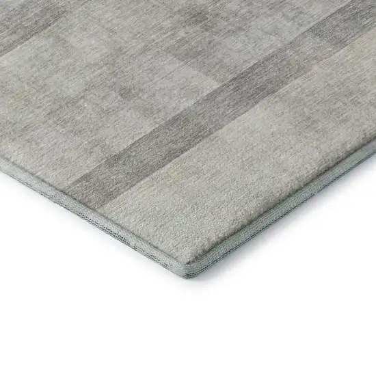 Taupe And Ivory Abstract Washable Area Rug With UV Protection Photo 9