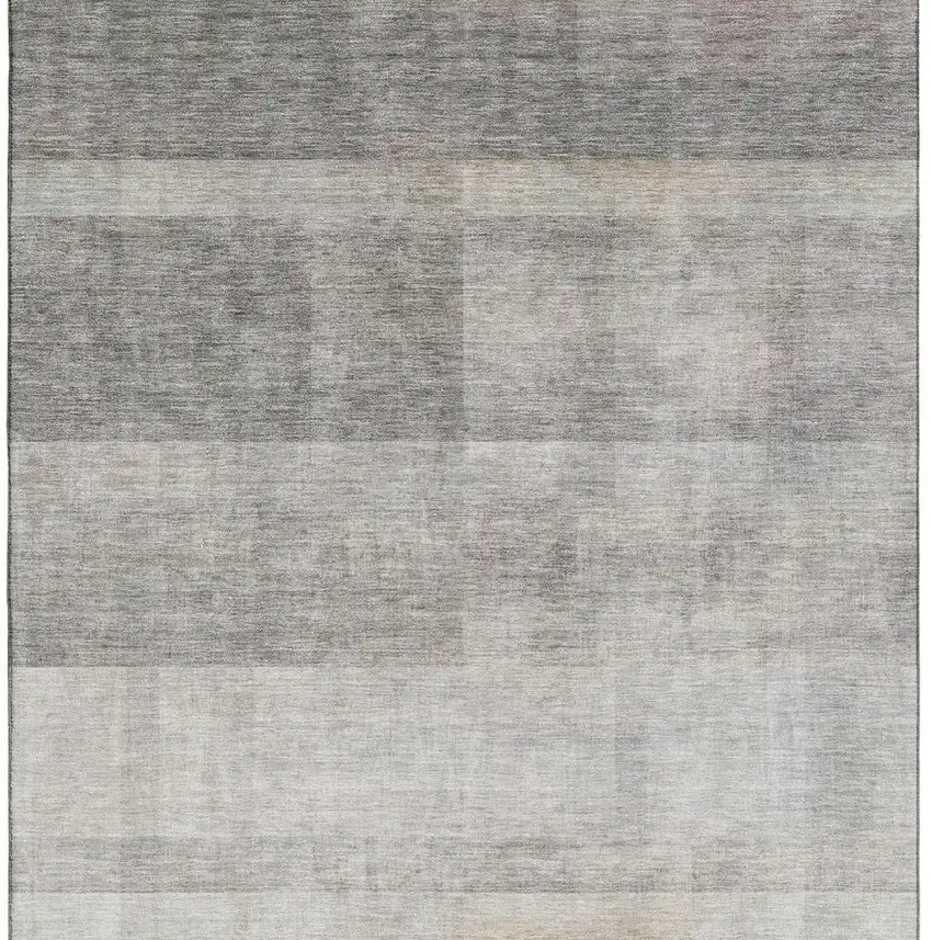 Taupe And Ivory Abstract Washable Area Rug With UV Protection Photo 4