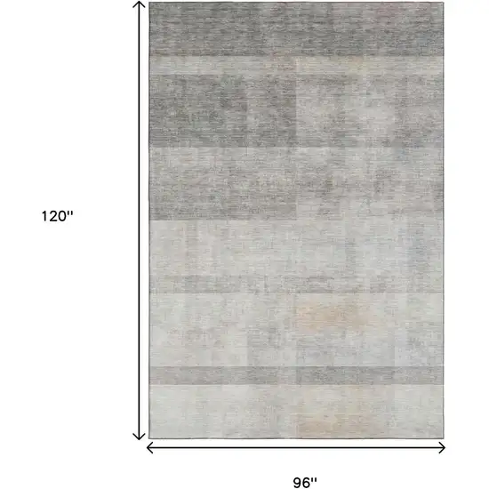 Taupe And Ivory Abstract Washable Area Rug With UV Protection Photo 7