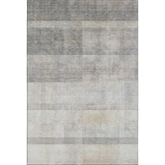 Taupe And Ivory Abstract Washable Area Rug With UV Protection Photo 7