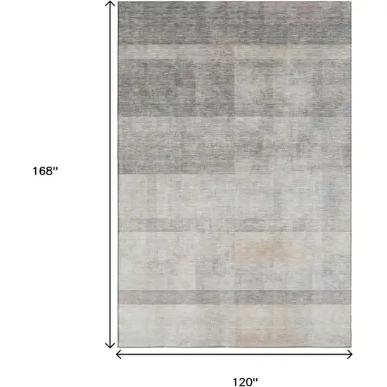 Taupe And Ivory Abstract Washable Area Rug With UV Protection Photo 7