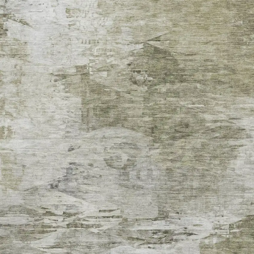 Taupe And Ivory Abstract Washable Area Rug With UV Protection Photo 4