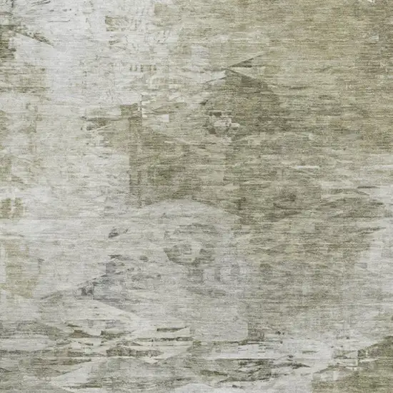 Taupe And Ivory Abstract Washable Area Rug With UV Protection Photo 3