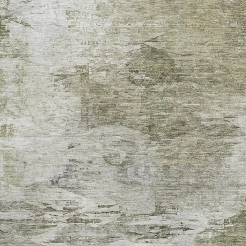 Taupe And Ivory Abstract Washable Area Rug With UV Protection Photo 3