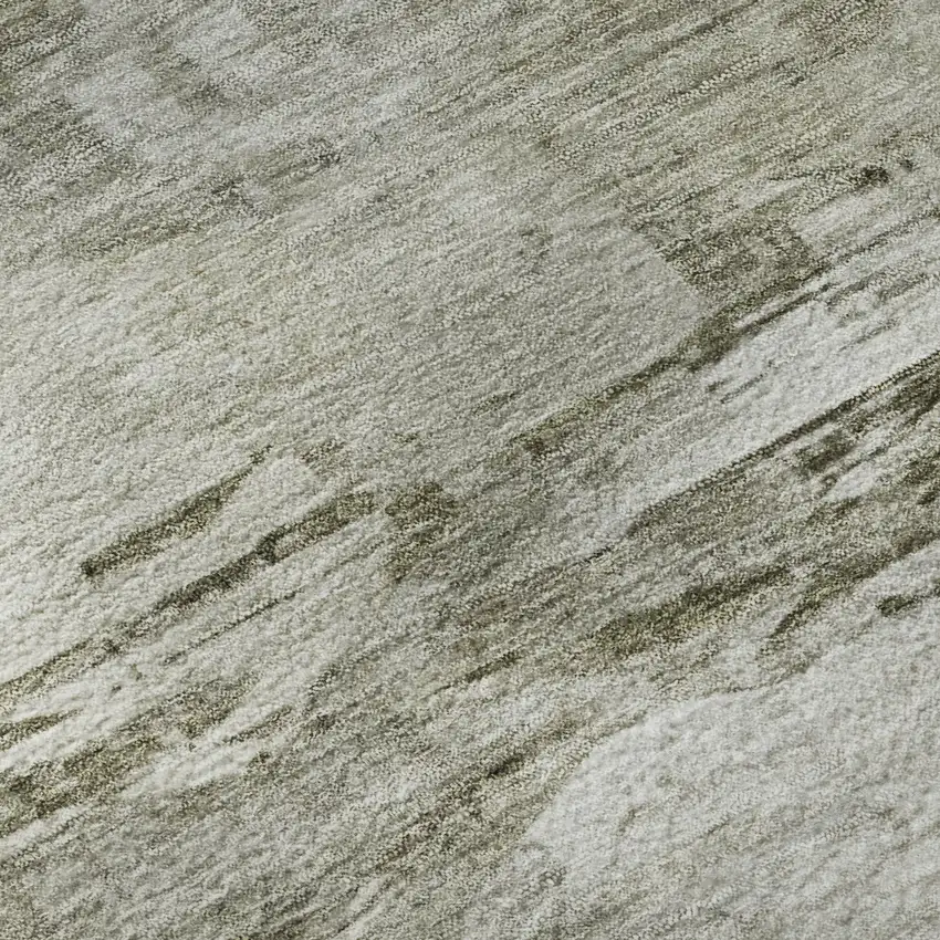 Taupe And Ivory Abstract Washable Area Rug With UV Protection Photo 3