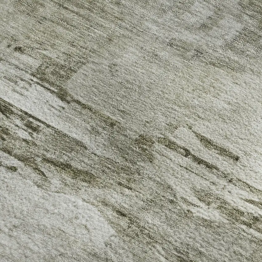 Taupe And Ivory Abstract Washable Area Rug With UV Protection Photo 4