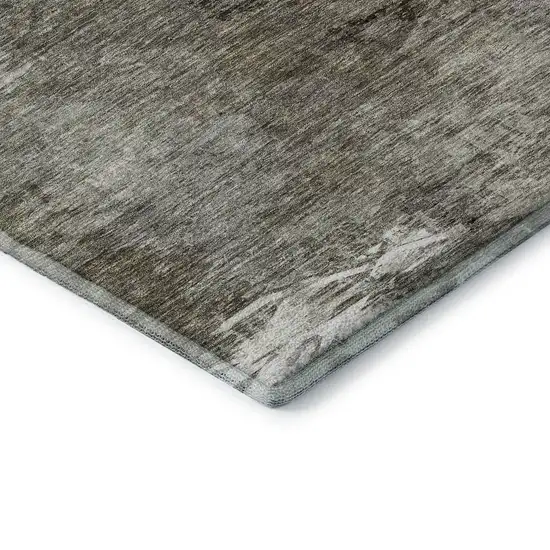 Taupe And Ivory Abstract Washable Area Rug With UV Protection Photo 7