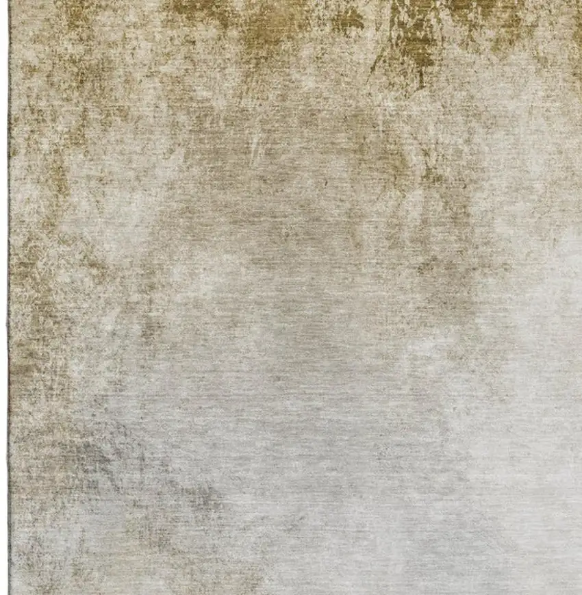 Taupe And Ivory Abstract Washable Area Rug With UV Protection Photo 8