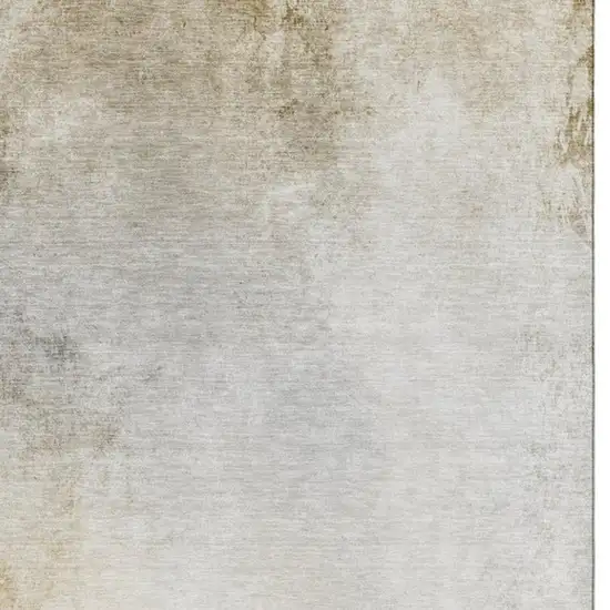 Taupe And Ivory Abstract Washable Area Rug With UV Protection Photo 7