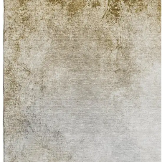 Taupe And Ivory Abstract Washable Area Rug With UV Protection Photo 3
